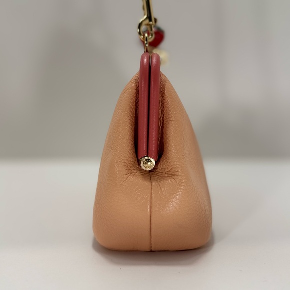 COACH Nora Kisslock Crossbody With Strawberry 🍓Leather Gold/Faded Blush/Taffy - Picture 12 of 16